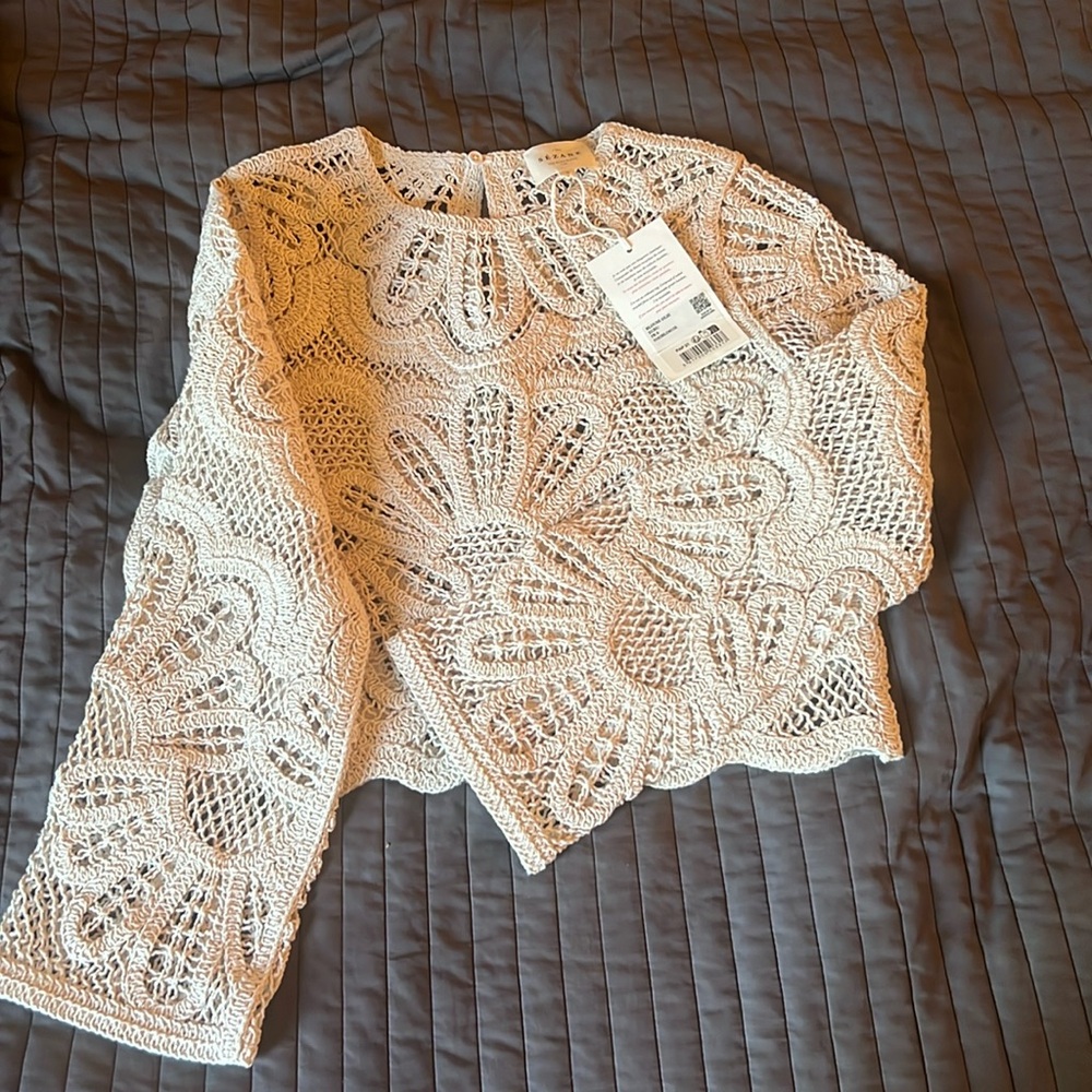 Sezane Olie Blouse Ecru - Size S